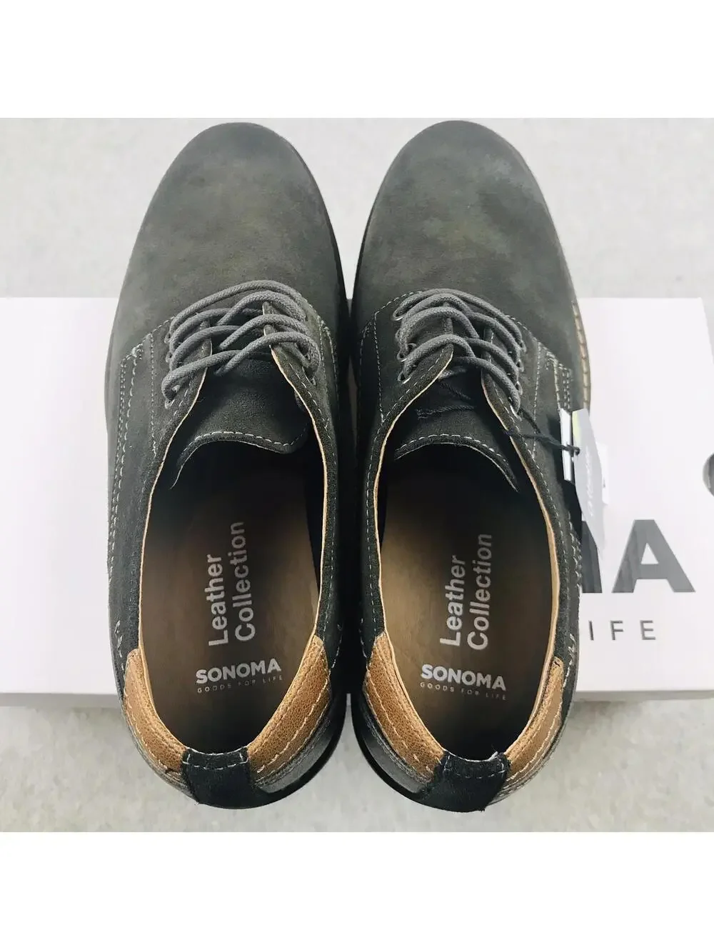 Sonoma Oxford Shoes Mens Size 8 Leather Suede Collection Casual Gray